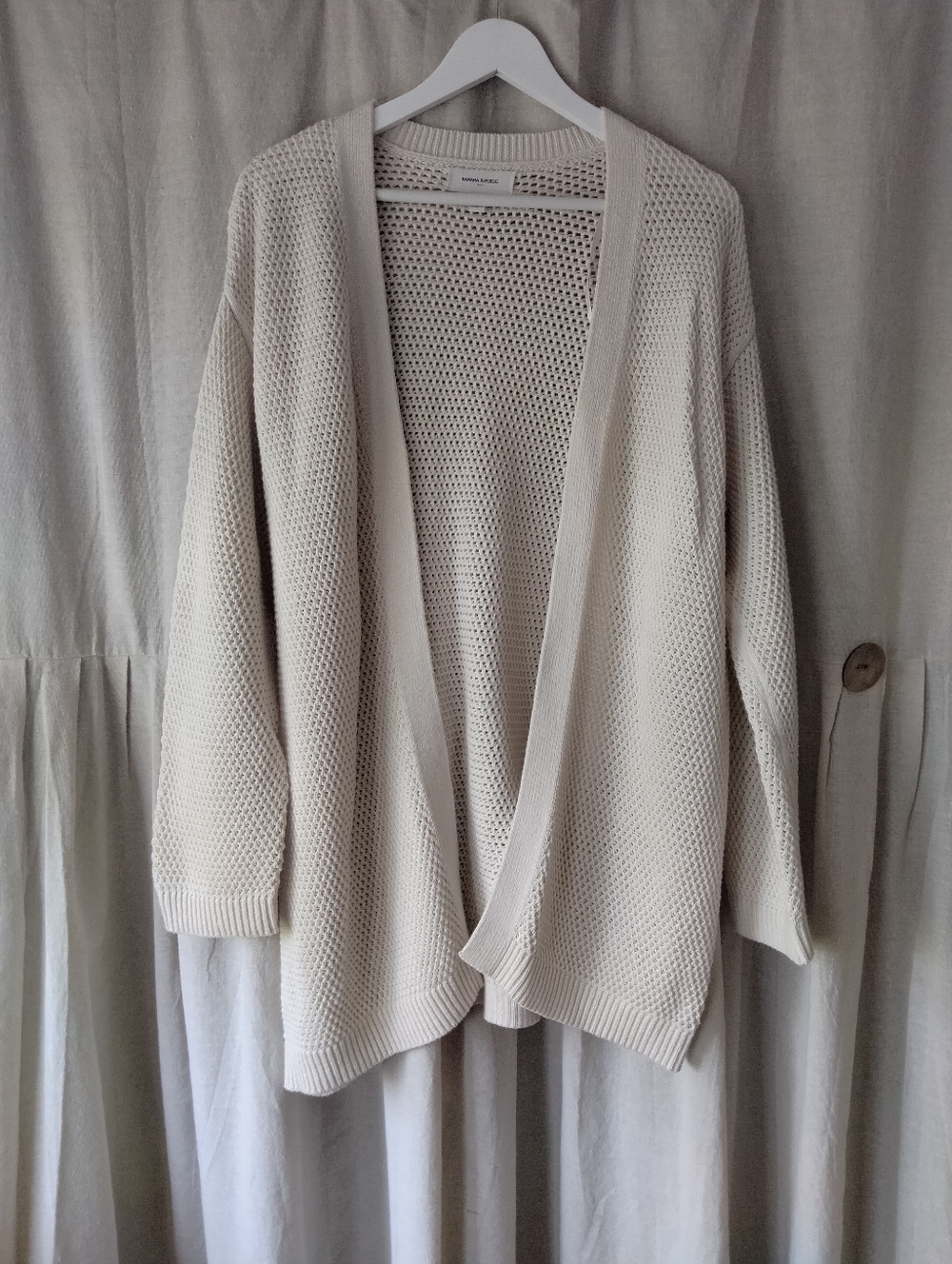 Banana Republic Cream Open-Front Knit Cardigan